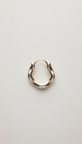 Hand-Worked Silver Sculptural Hoops