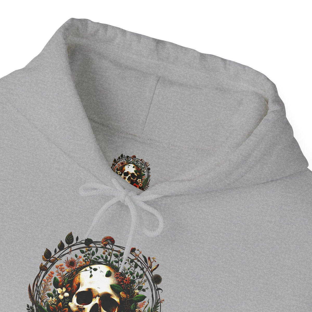 Skull & Flowers Hoodie — "C'est la Mort" Vintage Gothic Pullover