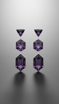 Geometric amethyst drop earrings
