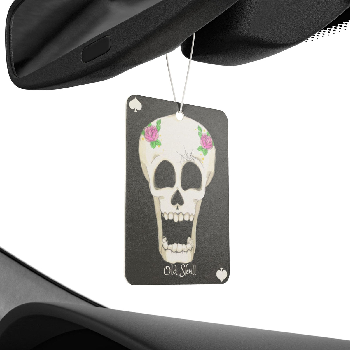 Skull Car Air Freshener — 'Old Skull' Floral Day of the Dead Scented Tag
