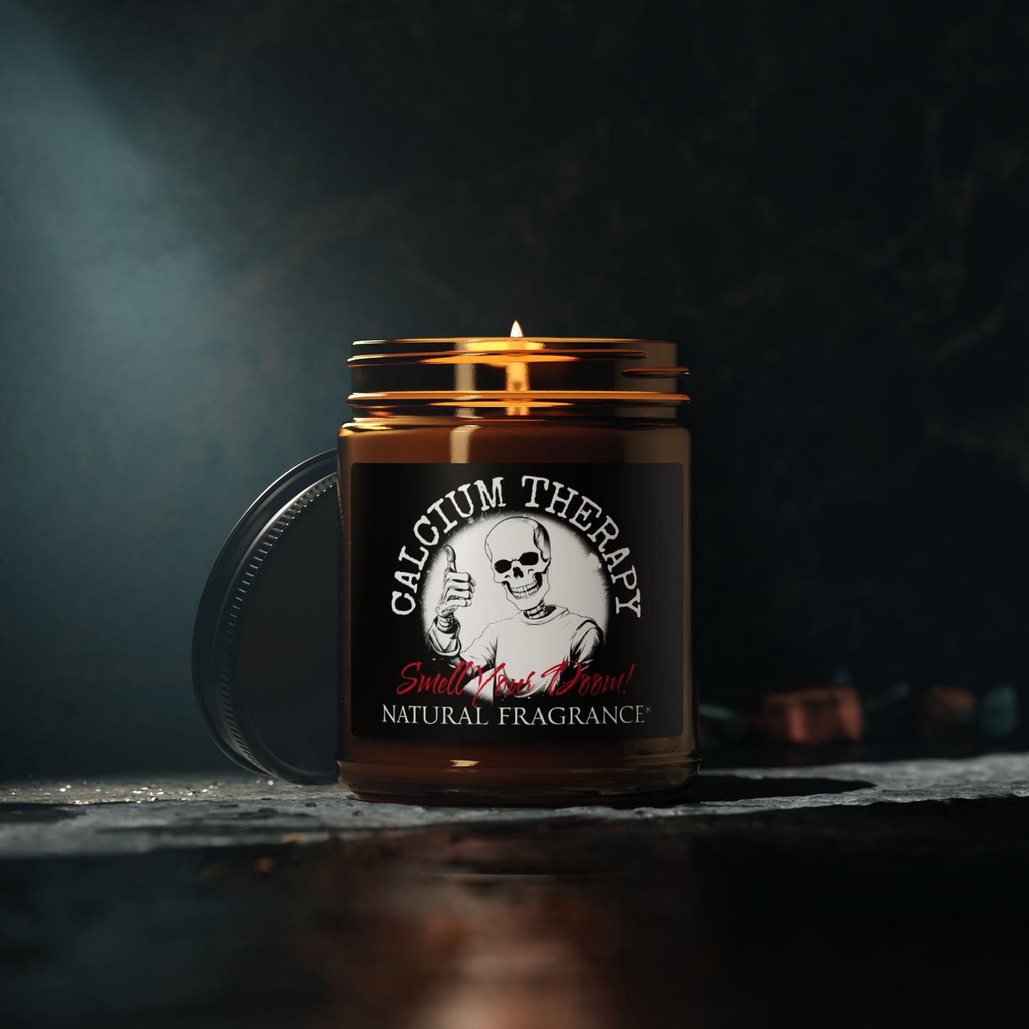 Calcium Therapy Scented Soy Candle — Amber Jar (Natural Fragrance)