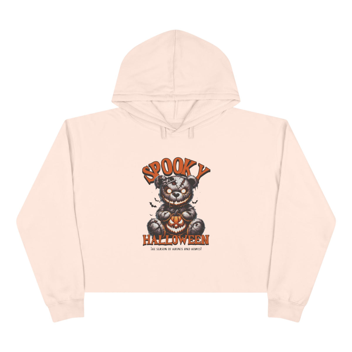 Spooky Halloween Cat Crop Hoodie