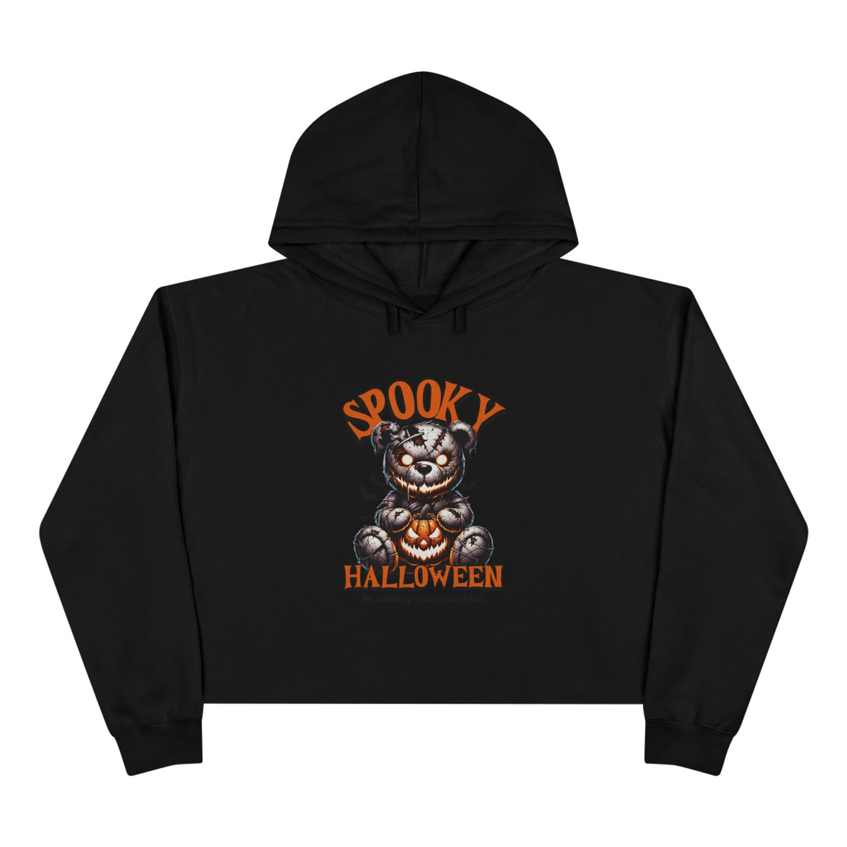 Spooky Halloween Cat Crop Hoodie