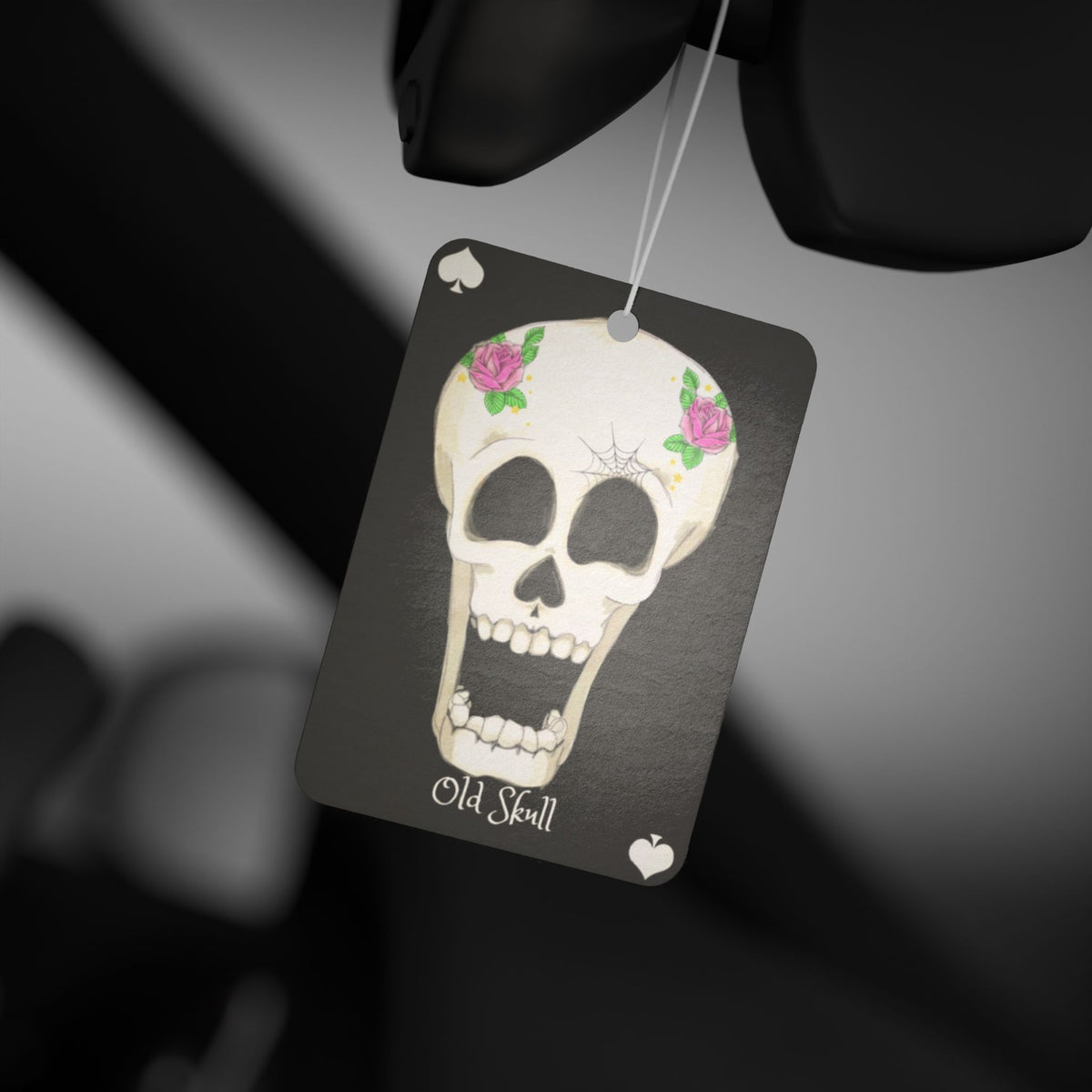 Skull Car Air Freshener — 'Old Skull' Floral Day of the Dead Scented Tag
